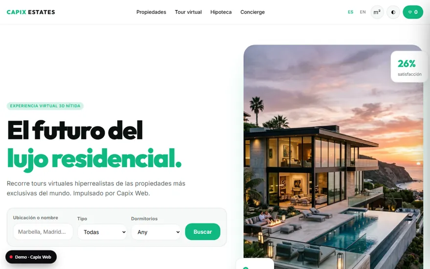 Vista previa de la demo Portal Premium Real Estate