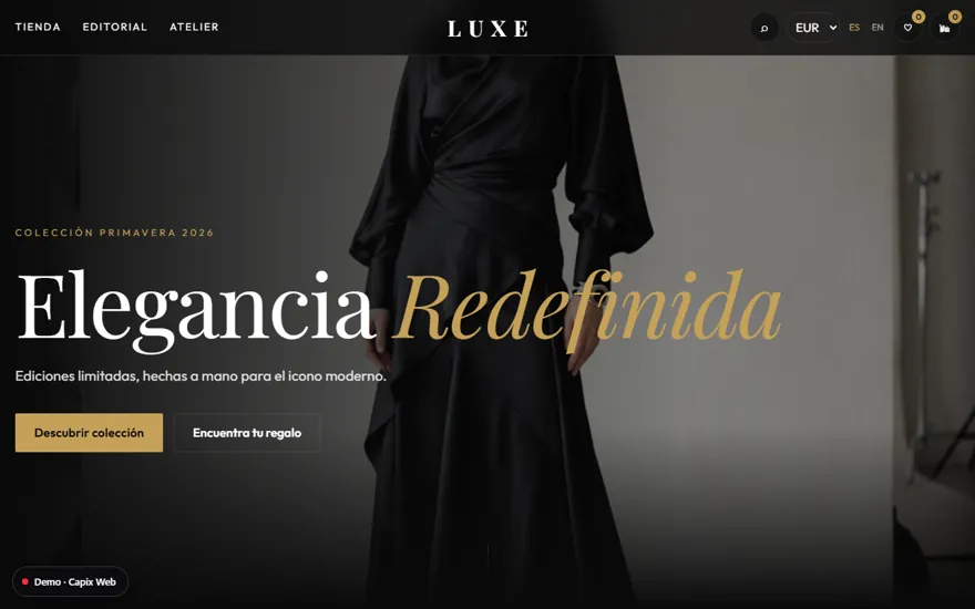 Vista previa de la demo Tienda Moda Luxury